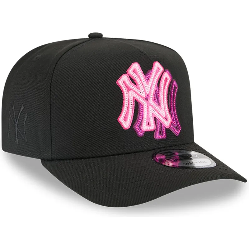 cepur-izliekta-melns-snapback-9fifty-a-frame-neon-no-new-york-yankees-mlb-no-new-era