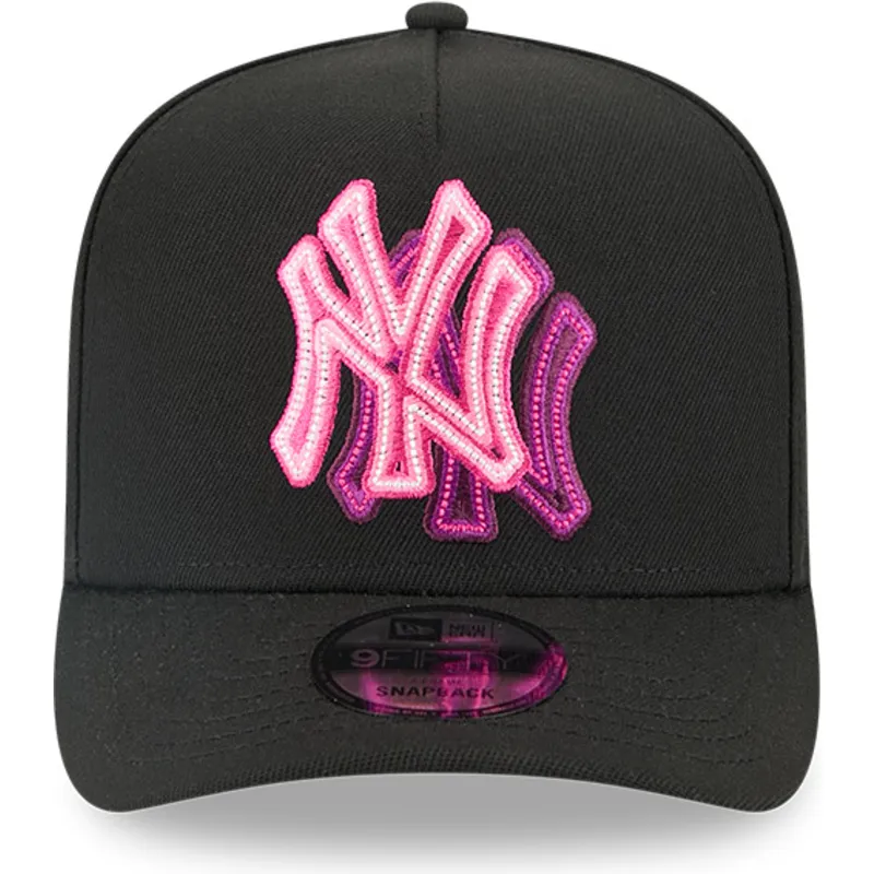 cepur-izliekta-melns-snapback-9fifty-a-frame-neon-no-new-york-yankees-mlb-no-new-era