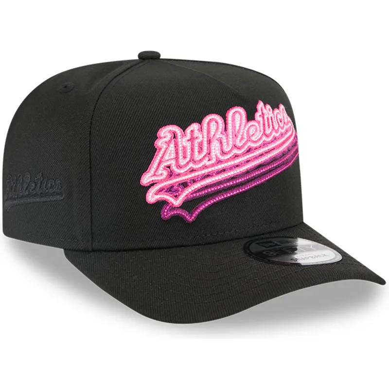 cepur-izliekta-melns-snapback-9fifty-a-frame-neon-no-oakland-athletics-mlb-no-new-era