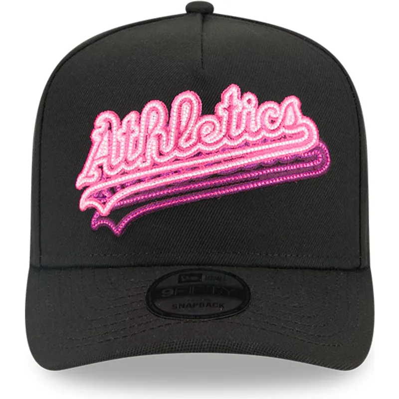 cepur-izliekta-melns-snapback-9fifty-a-frame-neon-no-oakland-athletics-mlb-no-new-era