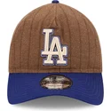 cap-izliekta-brown-adjustable-strap-9twenty-a-frame-wool-pinstripe-no-los-angeles-dodgers-mlb-no-new-era
