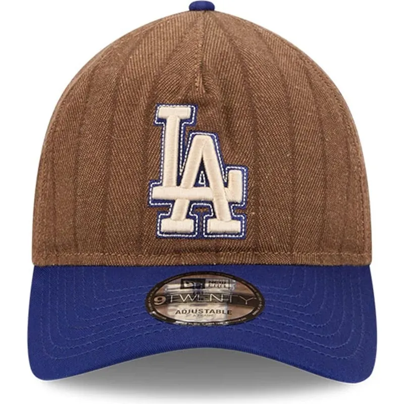 cepur-izliekta-bruns-regulejama-lente-9twenty-a-frame-wool-pinstripe-no-los-angeles-dodgers-mlb-no-new-era