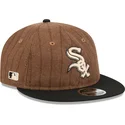 cepur-plakana-bruns-regulejama-lente-9fifty-retro-crown-wool-pinstripe-no-chicago-white-sox-mlb-no-new-era