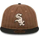 cap-plakana-brown-adjustable-strap-9fifty-retro-crown-wool-pinstripe-no-chicago-white-sox-mlb-no-new-era