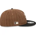 brun-och-svart-justerbar-platt-keps-9fifty-retro-crown-wool-pinstripe-fran-chicago-white-sox-mlb-av-new-era