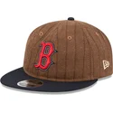 verstellbare-9fifty-retro-crown-kappe-braun-und-marineblau-aus-wollnadelstreifen-boston-red-sox-mlb-von-new-era