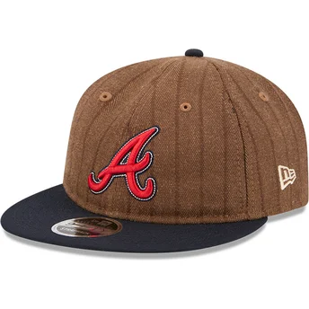 Cap plakana brown adjustable strap 9FIFTY Retro Crown Wool Pinstripe no Atlanta Braves MLB no New Era
