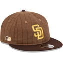 braune-verstellbare-flache-9fifty-retro-crown-wool-pinstripe-kappe-der-san-diego-padres-mlb-von-new-era