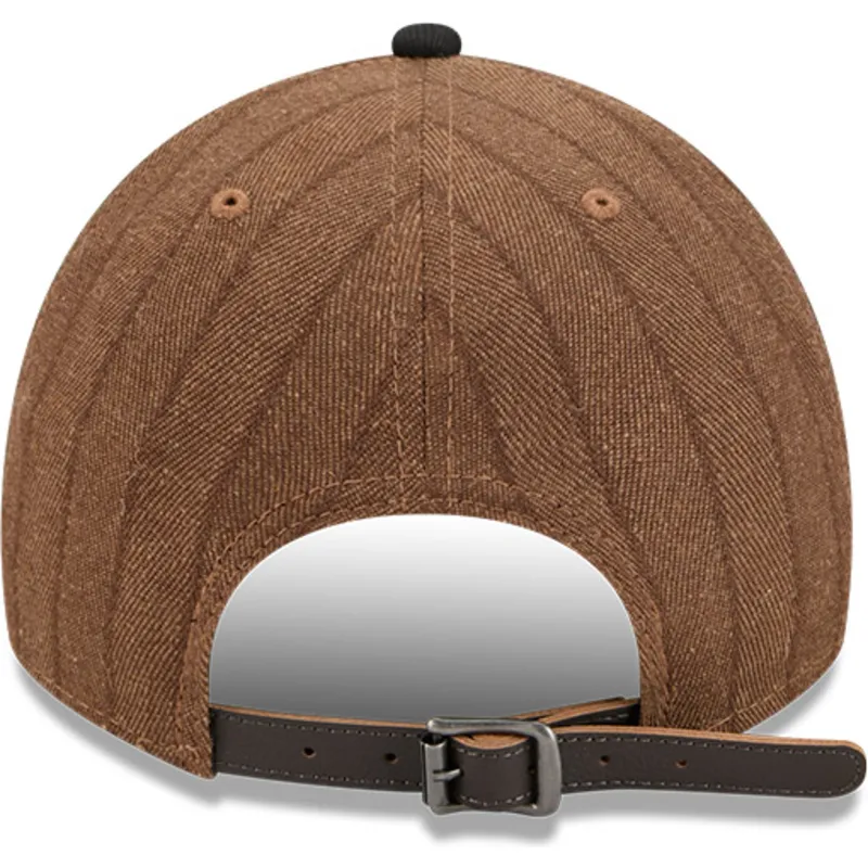 cap-izliekta-brown-adjustable-strap-9twenty-a-frame-wool-pinstripe-no-atlanta-braves-mlb-no-new-era