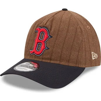 Cap izliekta brown adjustable strap 9TWENTY A Frame Wool Pinstripe no Boston Red Sox MLB no New Era