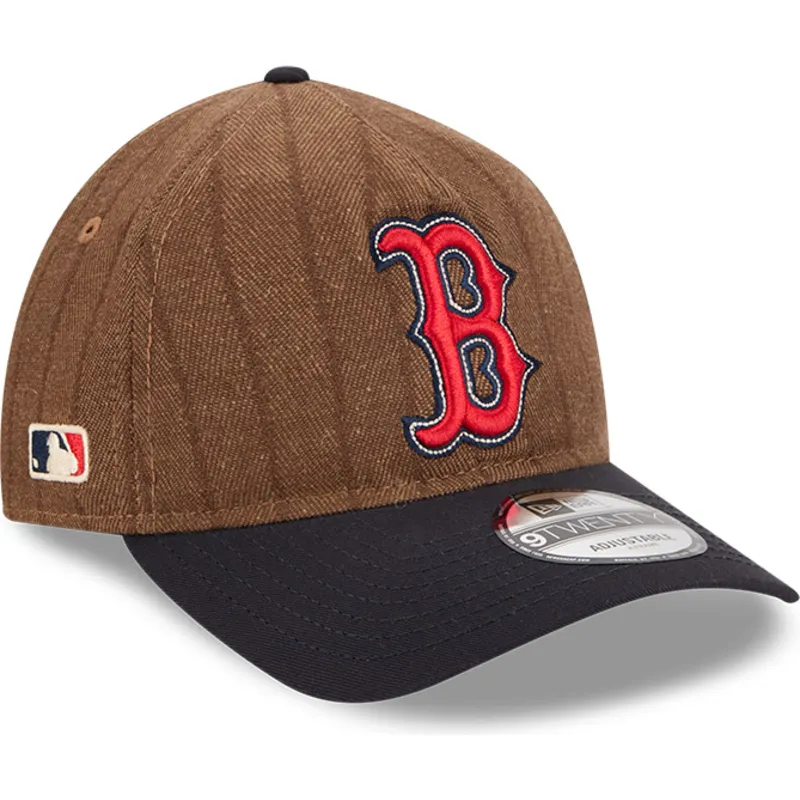 cepur-izliekta-bruns-regulejama-lente-9twenty-a-frame-wool-pinstripe-no-boston-red-sox-mlb-no-new-era