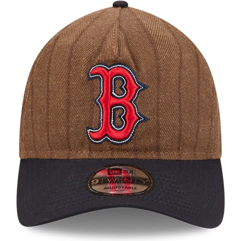cepur-izliekta-bruns-regulejama-lente-9twenty-a-frame-wool-pinstripe-no-boston-red-sox-mlb-no-new-era