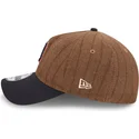 new-era-curved-brim-9twenty-a-frame-wool-pinstripe-detroit-tigers-mlb-brown-and-navy-blue-adjustable-cap