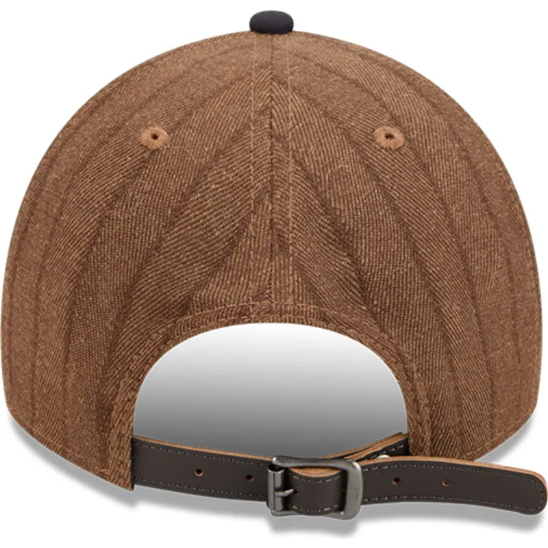 cap-izliekta-brown-adjustable-strap-9twenty-a-frame-wool-pinstripe-no-detroit-tigers-mlb-no-new-era