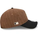 casquette-courbee-marron-et-noire-ajustable-9twenty-a-frame-wool-pinstripe-chicago-white-sox-mlb-new-era