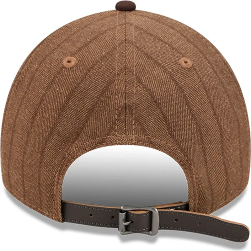 casquette-courbee-marron-ajustable-9twenty-a-frame-wool-pinstripe-san-diego-padres-mlb-new-era