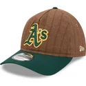 cepur-izliekta-bruns-regulejama-lente-9twenty-a-frame-wool-pinstripe-no-oakland-athletics-mlb-no-new-era