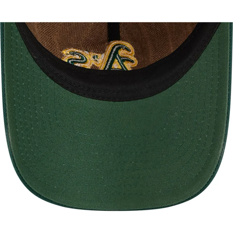 cap-izliekta-brown-adjustable-strap-9twenty-a-frame-wool-pinstripe-no-oakland-athletics-mlb-no-new-era