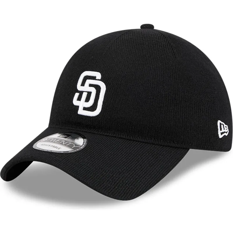 cepur-izliekta-melns-regulejams-9twenty-merino-wool-no-san-diego-padres-mlb-no-new-era
