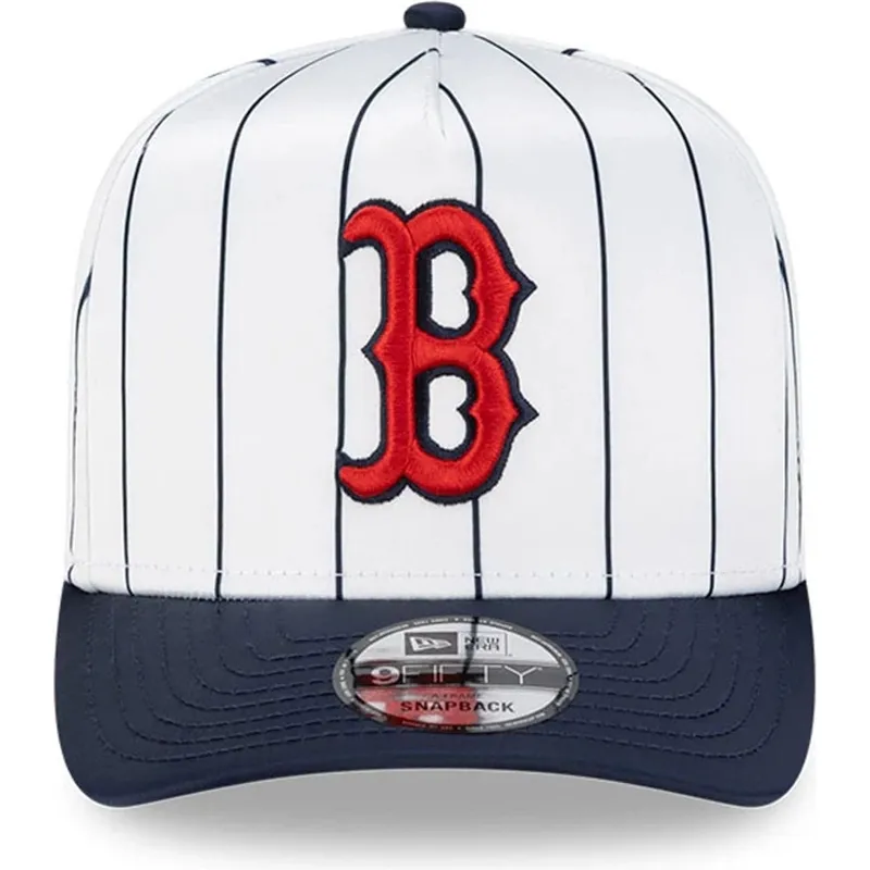 cepur-izliekta-balts-snapback-9fifty-a-frame-satin-pinstripe-no-boston-red-sox-mlb-no-new-era