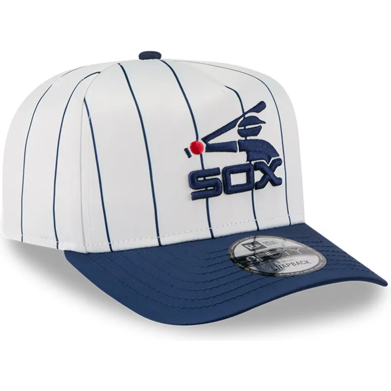 cap-izliekta-white-snapback-9fifty-a-frame-satin-pinstripe-no-chicago-white-sox-mlb-no-new-era