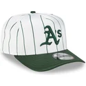 cepur-izliekta-balts-snapback-9fifty-a-frame-satin-pinstripe-no-oakland-athletics-mlb-no-new-era