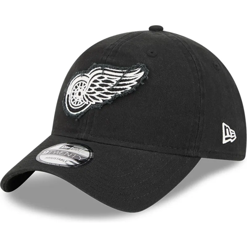 cepur-izliekta-melns-regulejama-lente-9twenty-stamp-no-detroit-red-wings-nhl-no-new-era