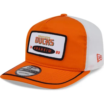 Orangene und weiße gebogene Snapback-Kappe 19TWENTY Embroidered Patch der Anaheim Ducks NHL von New Era