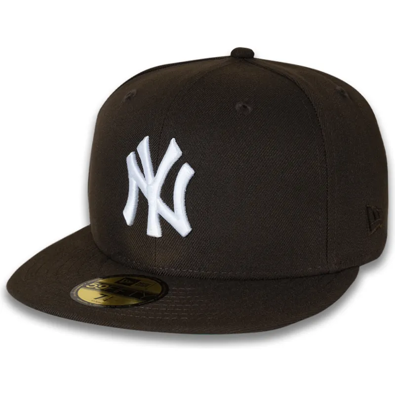 casquette-plate-marron-ajustee-59fifty-nyc-side-new-york-yankees-mlb-new-era