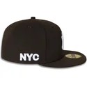 casquette-plate-marron-ajustee-59fifty-nyc-side-new-york-yankees-mlb-new-era