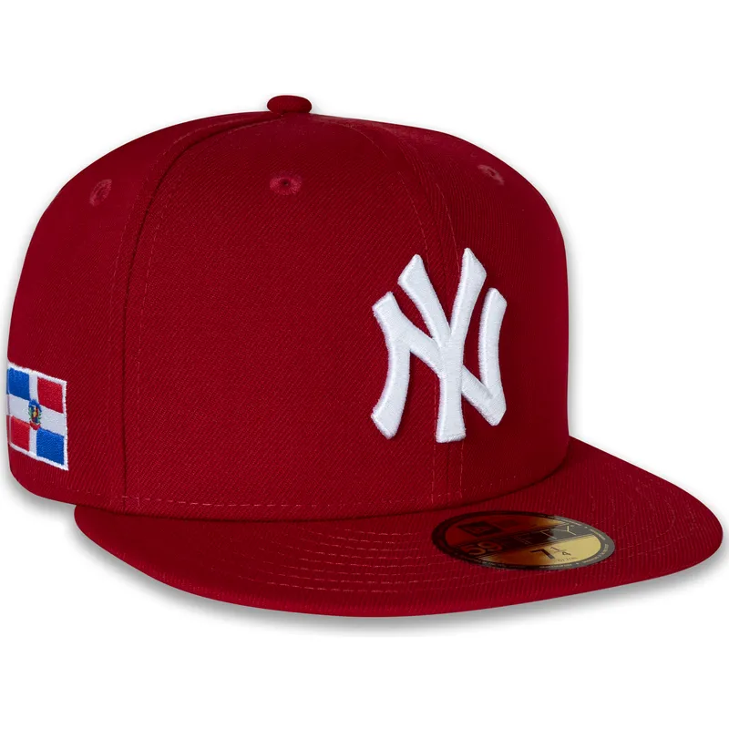cepur-plakana-sarkans-pieguloss-59fifty-side-dominican-republic-no-new-york-yankees-mlb-no-new-era