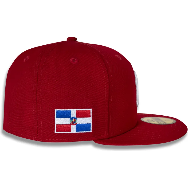 cepur-plakana-sarkans-pieguloss-59fifty-side-dominican-republic-no-new-york-yankees-mlb-no-new-era