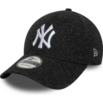 Czarna zakrzywiona czapka snapback 9FORTY Melton Wool New York Yankees MLB New Era