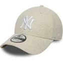 beige-gebogener-snapback-9forty-melton-wool-cap-der-new-york-yankees-mlb-von-new-era
