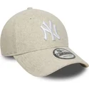 bezowa-zakrzywiona-czapka-snapback-9forty-melton-wool-new-york-yankees-mlb-new-era