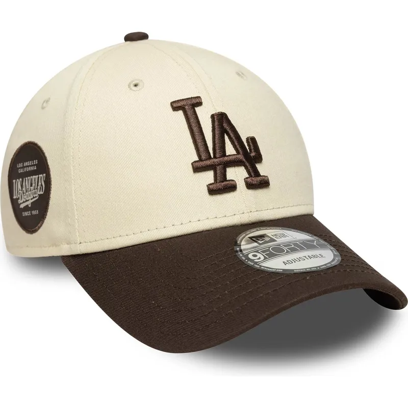 cepur-izliekta-bruns-regulejams-9forty-side-patch-no-los-angeles-dodgers-mlb-no-new-era