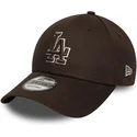 cap-izliekta-brown-adjustable-strap-9forty-outline-no-los-angeles-dodgers-mlb-no-new-era