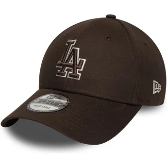 Casquette courbée marron ajustable 9FORTY Outline Los Angeles Dodgers MLB New Era