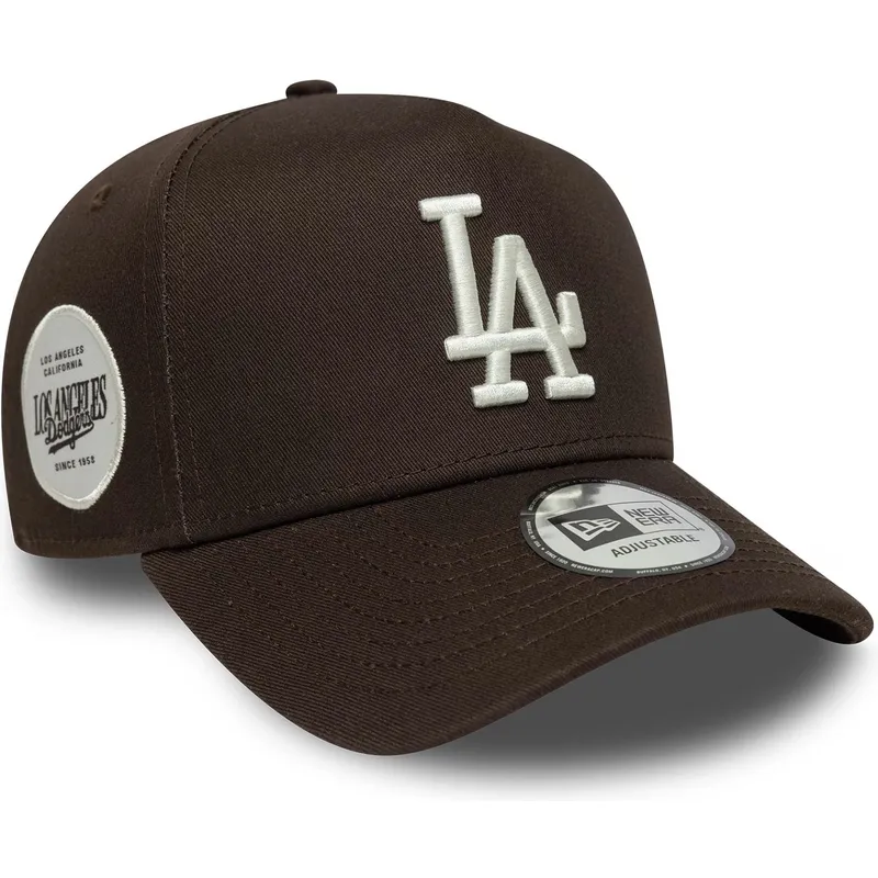 cepur-izliekta-bruns-snapback-9forty-e-frame-side-patch-no-los-angeles-dodgers-mlb-no-new-era