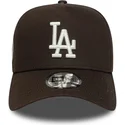 new-era-curved-brim-9forty-e-frame-side-patch-los-angeles-dodgers-mlb-brown-snapback-cap