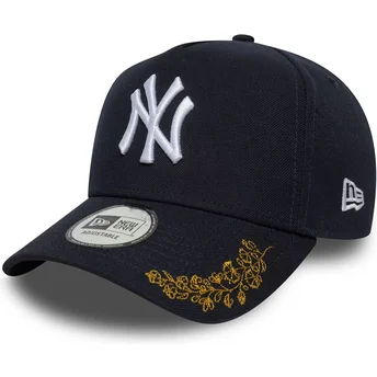 Marineblaue gebogene Snapback-Kappe 9FORTY E Frame Tonal Icon der New York Yankees MLB von New Era