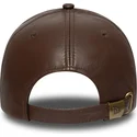 new-era-new-york-yankees-mlb-9forty-e-frame-img-leather-verstellbare-braune-kappe-mit-gebogenem-schirm