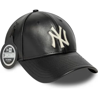 Cepur izliekta melns regulējama lente 9FORTY M-Crown Img Leather no New York Yankees MLB no New Era
