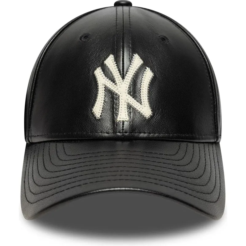 czarna-regulowana-czapka-z-zakrzywionym-daszkiem-9forty-m-crown-img-leather-new-york-yankees-mlb-new-era