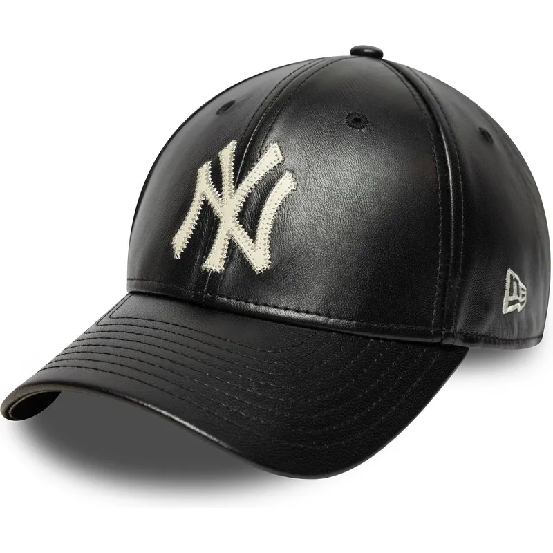 casquette-courbee-noire-ajustable-9forty-m-crown-img-leather-new-york-yankees-mlb-new-era
