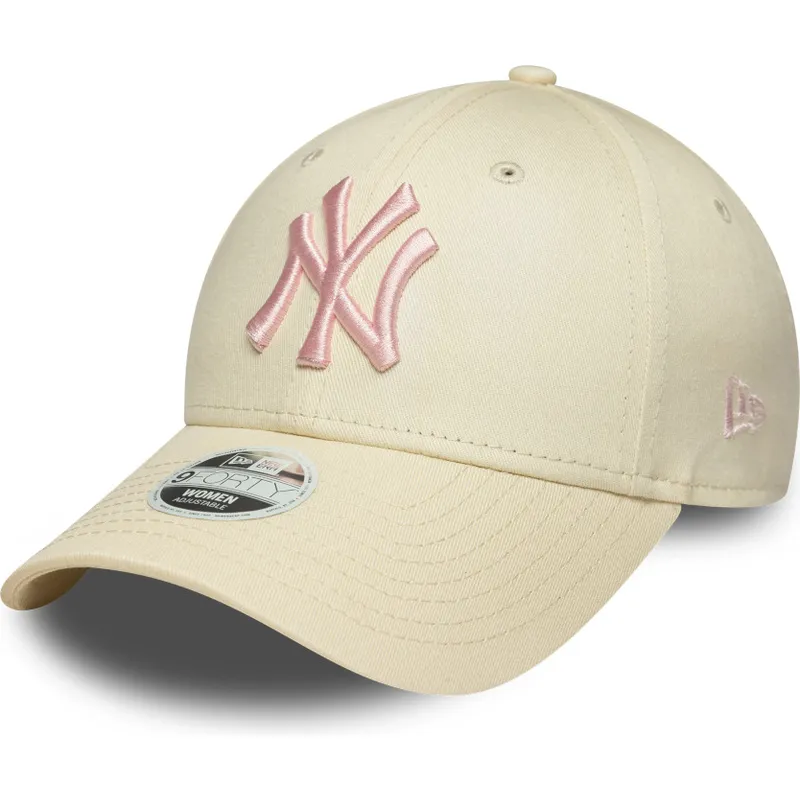 cap-izliekta-beige-adjustable-strap-rosa-9forty-league-essential-no-new-york-yankees-mlb-no-new-era
