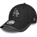 cap-izliekta-black-adjustable-strap-9forty-sequin-denim-no-los-angeles-dodgers-mlb-no-new-era