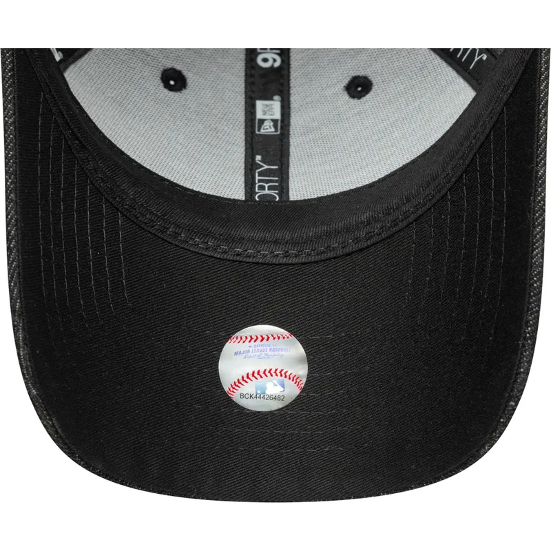 cap-izliekta-black-adjustable-strap-9forty-sequin-denim-no-los-angeles-dodgers-mlb-no-new-era