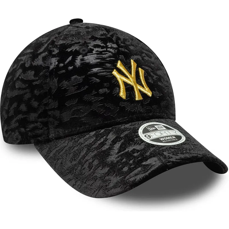 cepur-izliekta-melns-regulejams-9forty-leo-velour-metallic-no-new-york-yankees-mlb-no-new-era