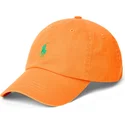 casquette-courbee-orange-ajustable-avec-logo-vert-cotton-chino-classic-sport-polo-ralph-lauren